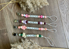 Load image into Gallery viewer, Name Soother Clip - Silicone Letters & Metal Clip