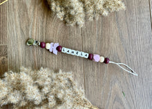 Load image into Gallery viewer, Name Soother Clip - Silicone Letters & Metal Clip