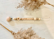 Load image into Gallery viewer, Name Soother Clip - Wooden Letters & Wooden Clip