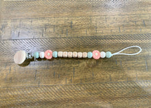 Load image into Gallery viewer, Name Soother Clip - Wooden Letters & Wooden Clip