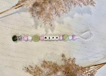 Load image into Gallery viewer, Name Soother Clip - Silicone Letters & Metal Clip