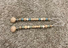 Load image into Gallery viewer, Name Soother Clip - Wooden Letters, Wooden Clip & Wooden Honeycomb Beads