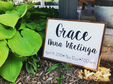 Load image into Gallery viewer, Baby Name Sign