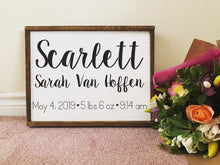 Load image into Gallery viewer, Baby Name Sign