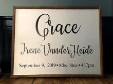 Load image into Gallery viewer, Baby Name Sign
