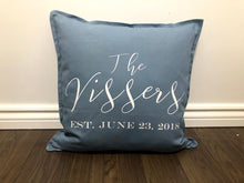 Load image into Gallery viewer, Last Name with Wedding Date Pillow