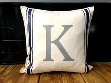 Load image into Gallery viewer, Initial Stripe Pillow