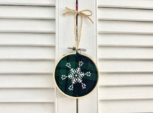 Load image into Gallery viewer, Snowflake #2 Embroidery Hoop Ornament