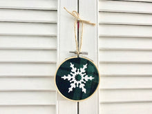 Load image into Gallery viewer, Snowflake #1 Embroidery Hoop Ornament