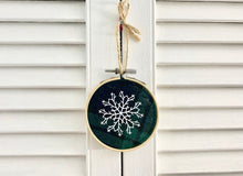 Load image into Gallery viewer, Snowflake #7 Embroidery Hoop Ornament
