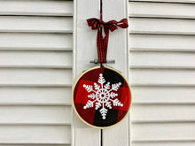 Load image into Gallery viewer, Snowflake #5 Embroidery Hoop Ornament