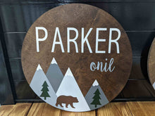 Load image into Gallery viewer, Baby Name Mountain Sign