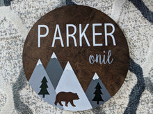 Load image into Gallery viewer, Baby Name Mountain Sign