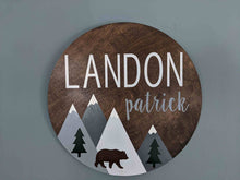 Load image into Gallery viewer, Baby Name Mountain Sign