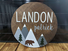 Load image into Gallery viewer, Baby Name Mountain Sign
