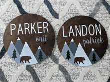 Load image into Gallery viewer, Baby Name Mountain Sign