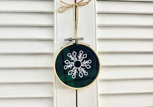 Load image into Gallery viewer, Snowflake #3 Embroidery Hoop Ornament
