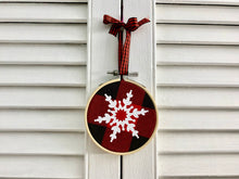 Load image into Gallery viewer, Snowflake #1 Embroidery Hoop Ornament