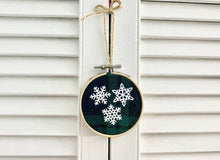 Load image into Gallery viewer, Snowflake #4 Embroidery Hoop Ornament