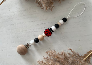 Lady Bug Soother Clip