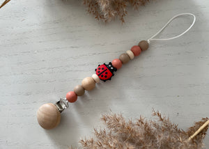 Lady Bug Soother Clip