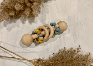 Wooden Rattle with Silicone Beads