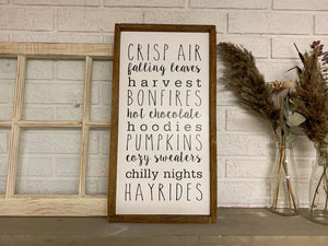 Fall Words Sign