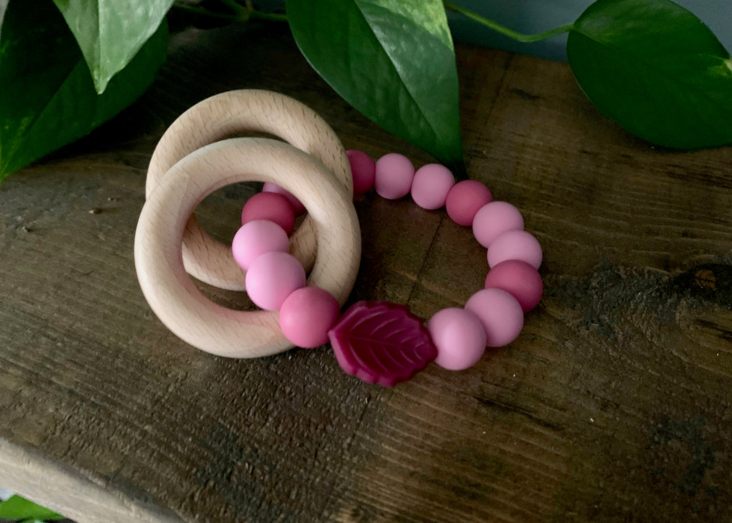 Leaf and Ring Silicone Teether