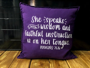 Proverbs 31:26 Pillow