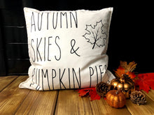 Load image into Gallery viewer, Autumn Skies &amp; Pumpkin Pies Pillow
