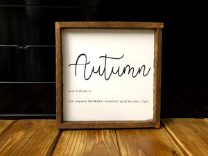 Autumn Definition Sign
