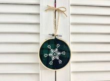 Load image into Gallery viewer, Snowflake #2 Embroidery Hoop Ornament
