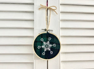 Snowflake #2 Embroidery Hoop Ornament