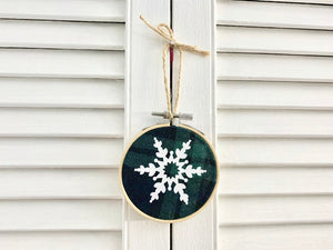 Snowflake #1 Embroidery Hoop Ornament