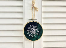 Load image into Gallery viewer, Snowflake #7 Embroidery Hoop Ornament
