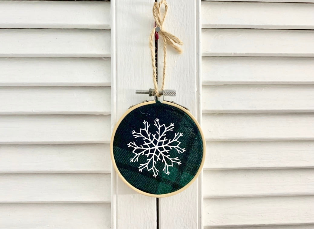 Snowflake #7 Embroidery Hoop Ornament