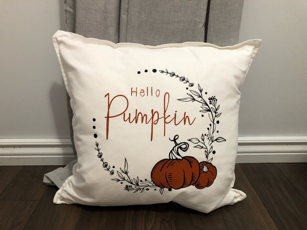 Hello Pumpkin Wreath Pillow