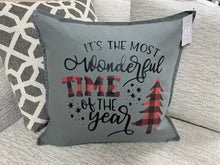 Load image into Gallery viewer, It&#39;s the most wonderful time of the year Plaid Pillow
