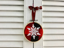 Load image into Gallery viewer, Snowflake #5 Embroidery Hoop Ornament
