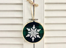 Load image into Gallery viewer, Snowflake #5 Embroidery Hoop Ornament
