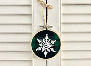 Snowflake #5 Embroidery Hoop Ornament