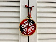 Load image into Gallery viewer, Snowflake #3 Embroidery Hoop Ornament
