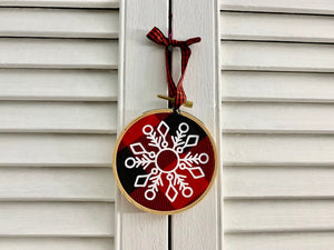 Snowflake #3 Embroidery Hoop Ornament