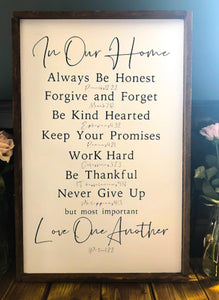 In Our Home Sign