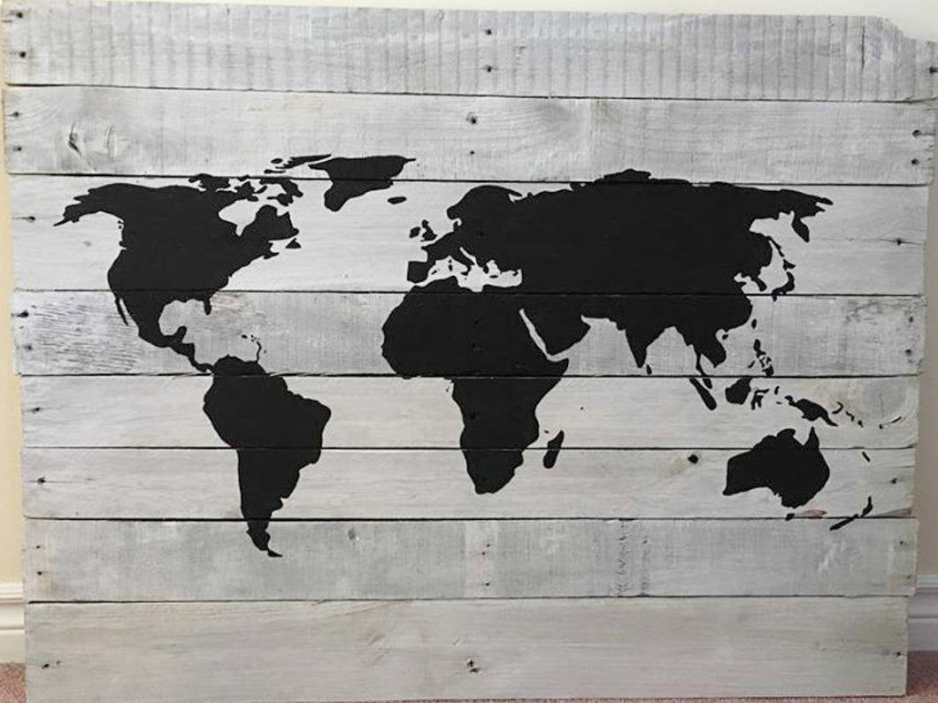 World Map Pallet Sign