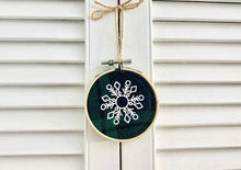 Load image into Gallery viewer, Snowflake #3 Embroidery Hoop Ornament
