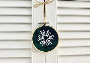 Snowflake #3 Embroidery Hoop Ornament