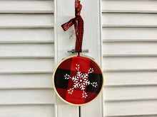 Load image into Gallery viewer, Snowflake #2 Embroidery Hoop Ornament
