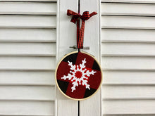 Load image into Gallery viewer, Snowflake #1 Embroidery Hoop Ornament
